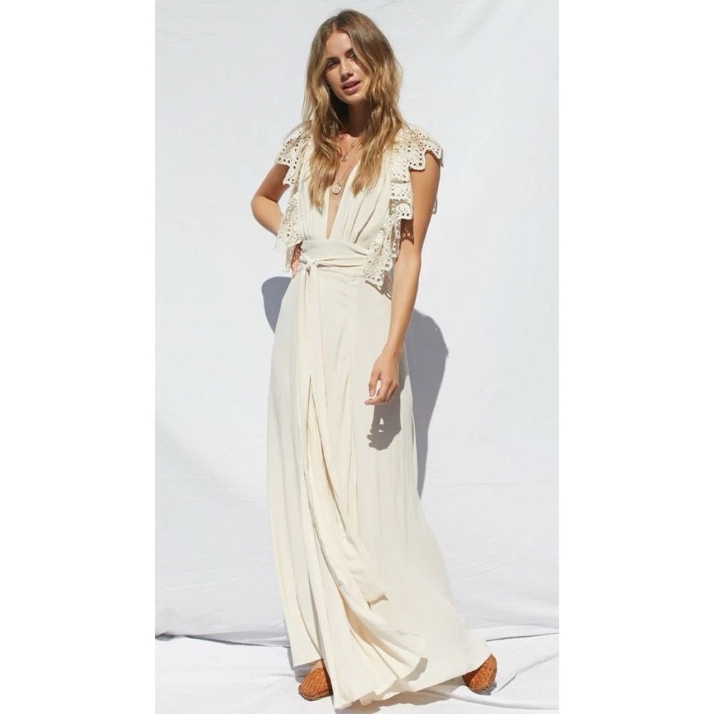 Jen's Pirate Booty Cream Eyelet Maxi Dress